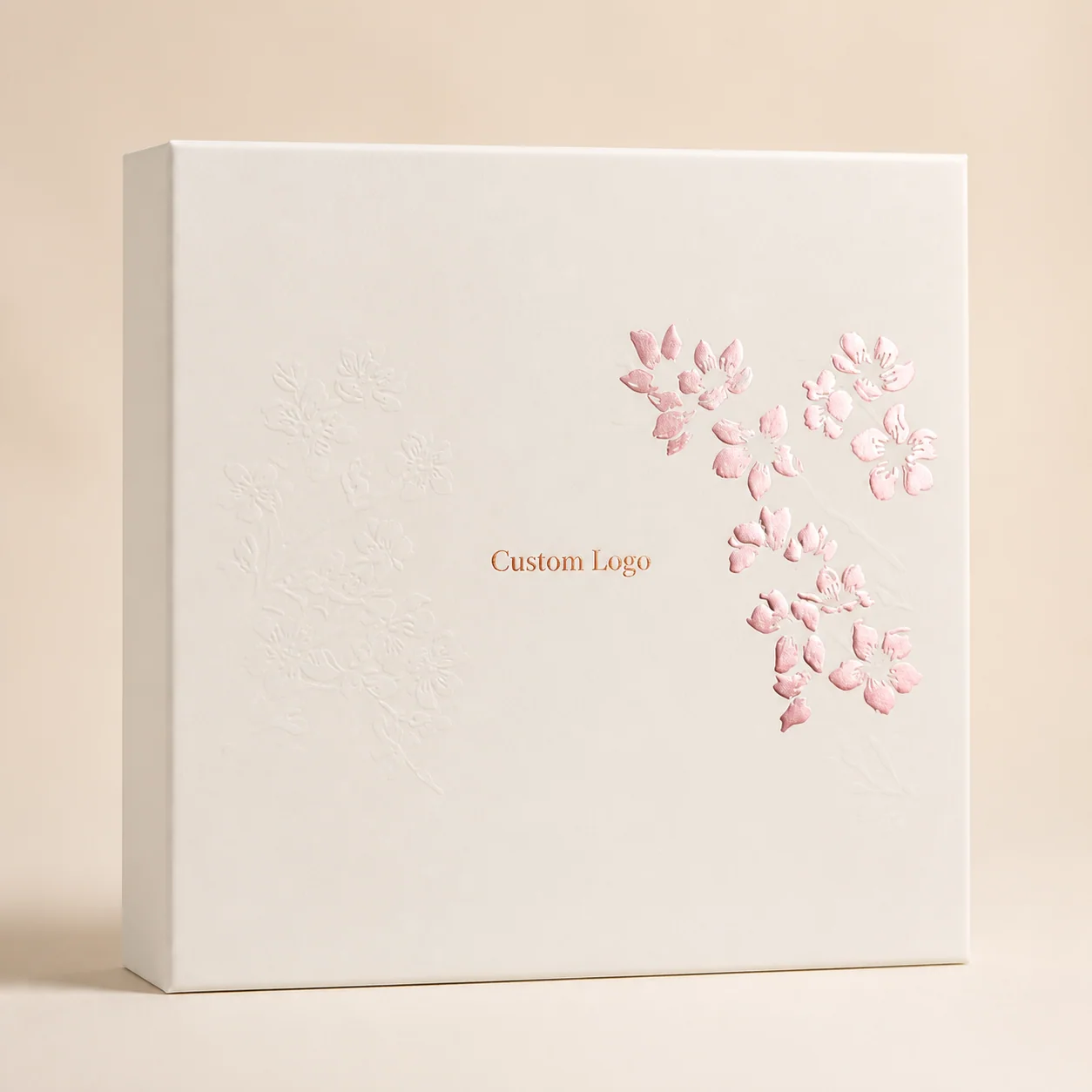 Custom Floral Embossed Beauty Gift Boxes for Skincare Sets customization example