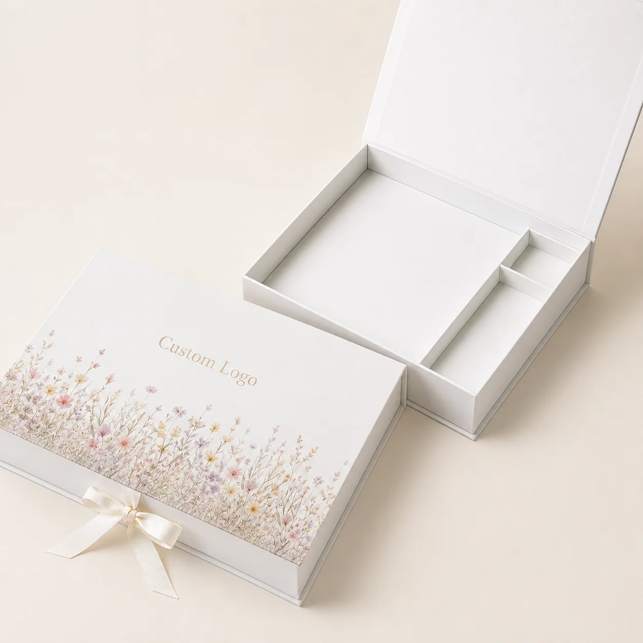 Custom Keepsake Gift Boxes with Compartments for Baby & Book Sets customization example