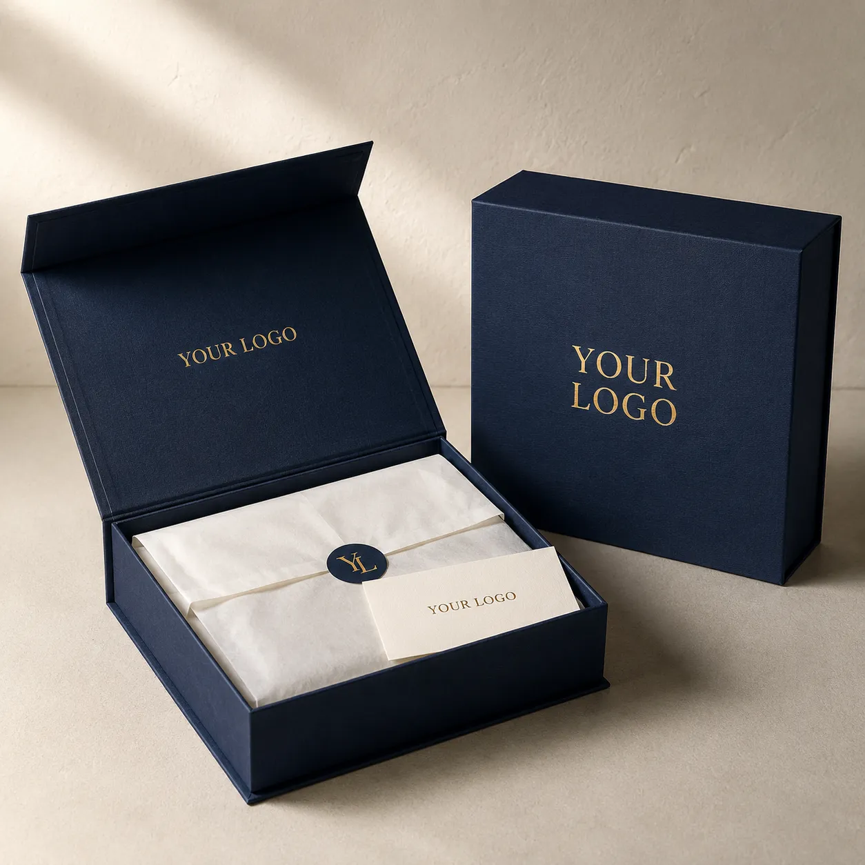 Cajas Magnéticas de Lujo para Moda con Papel de Seda de Marca