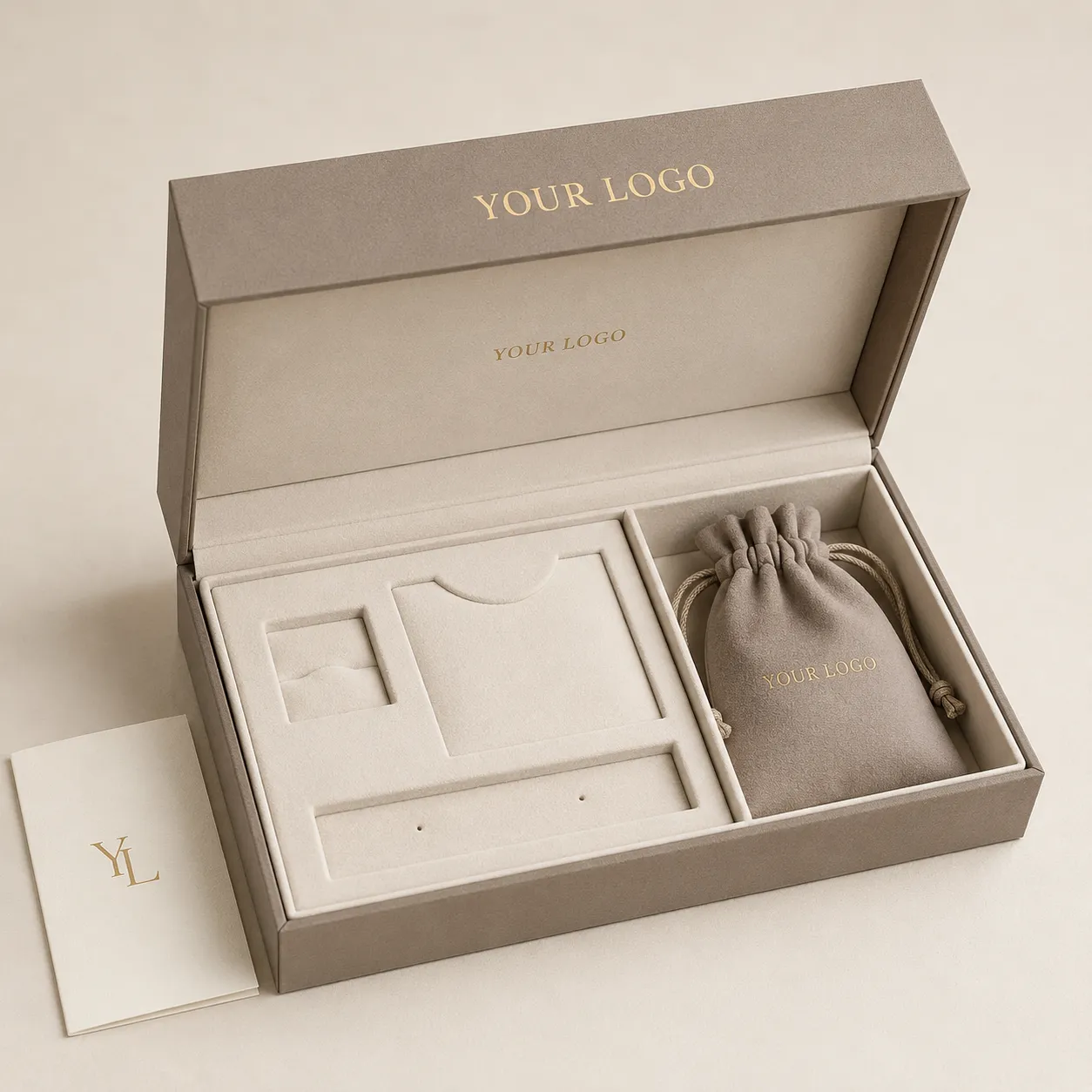 Cajas de Joyería Personalizadas con Insertos de Precisión y Bolsas de Ante