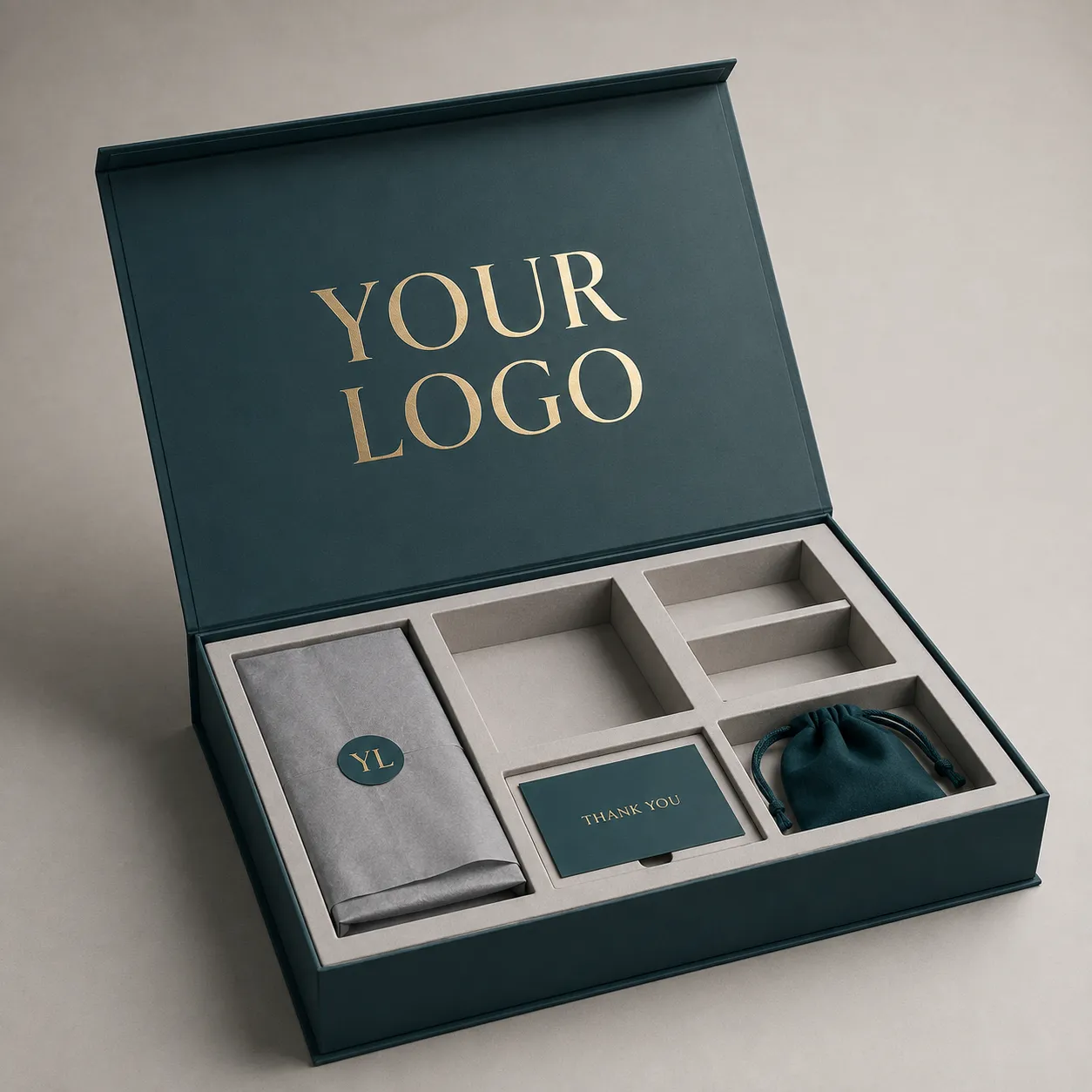 Cajas PR para Kits de Influencers con Insertos Multicompartimento