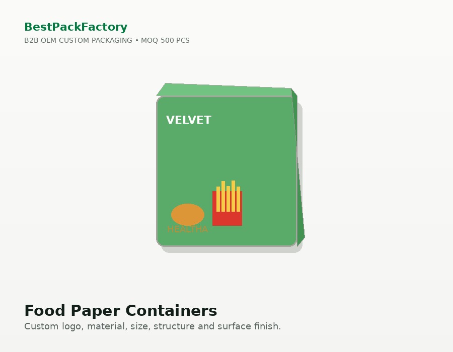 Food Paper Containers manufacturer MOQ 500 PCS