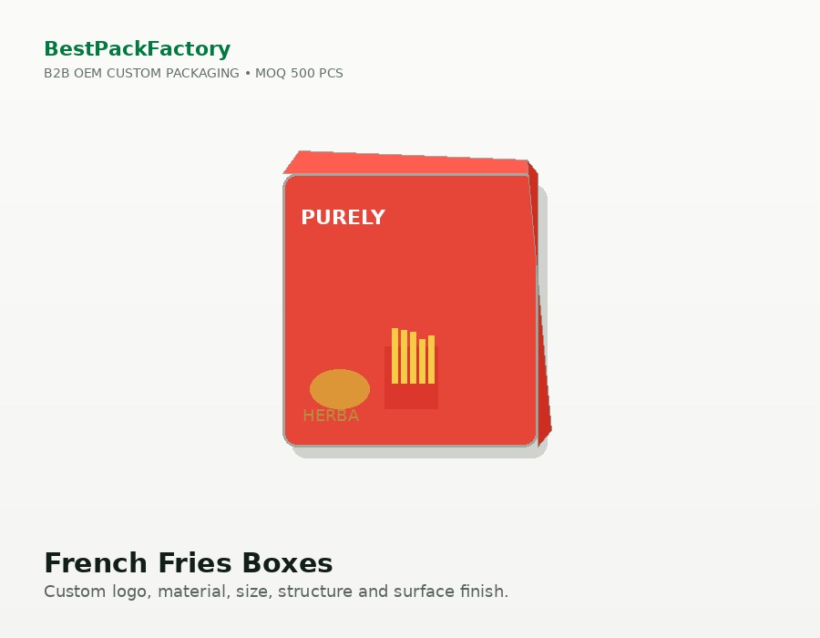 French Fries Boxes manufacturer MOQ 500 PCS