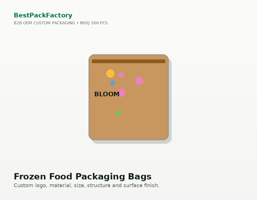 Frozen Food Packaging Bags manufacturer MOQ 500 PCS