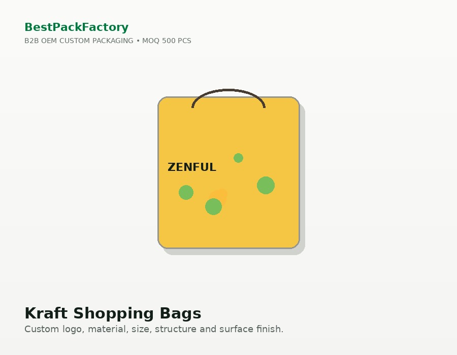 Kraft Shopping Bags manufacturer MOQ 500 PCS
