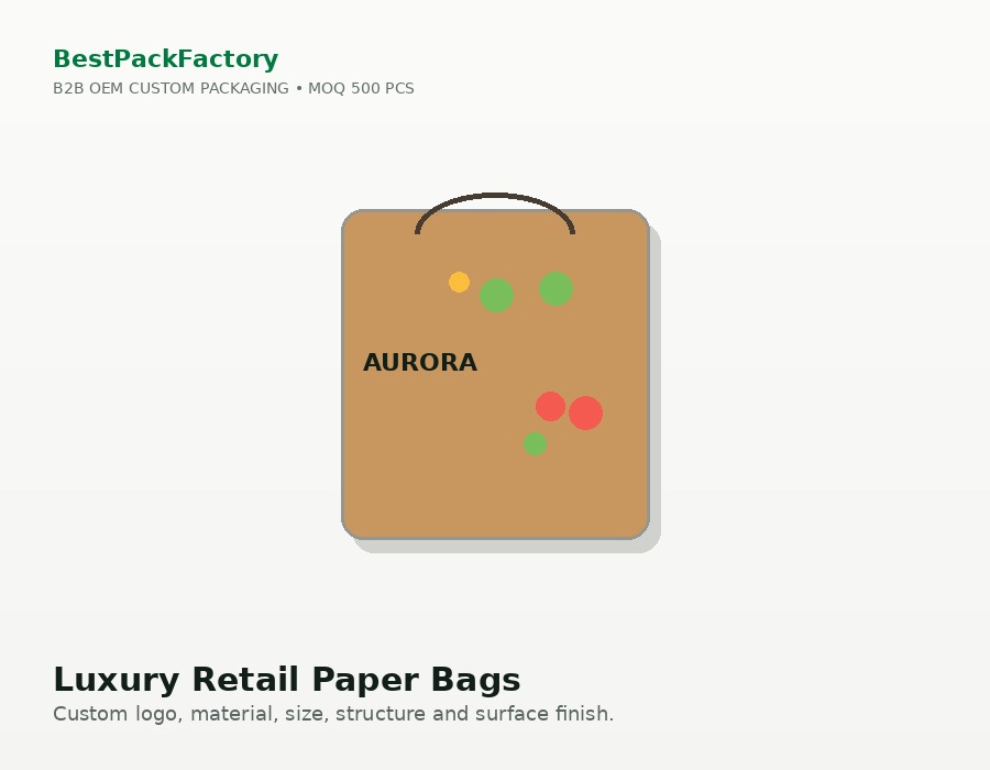 Luxury Retail Paper Bags manufacturer MOQ 500 PCS