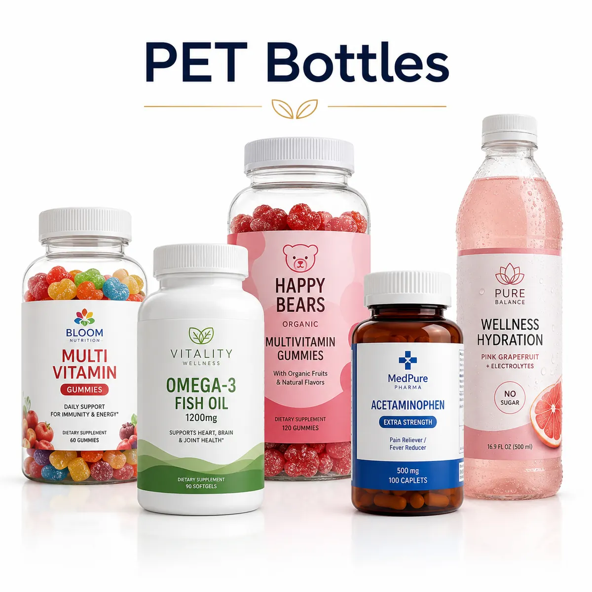 زجاجات PET من مصنع تغليف مخصص