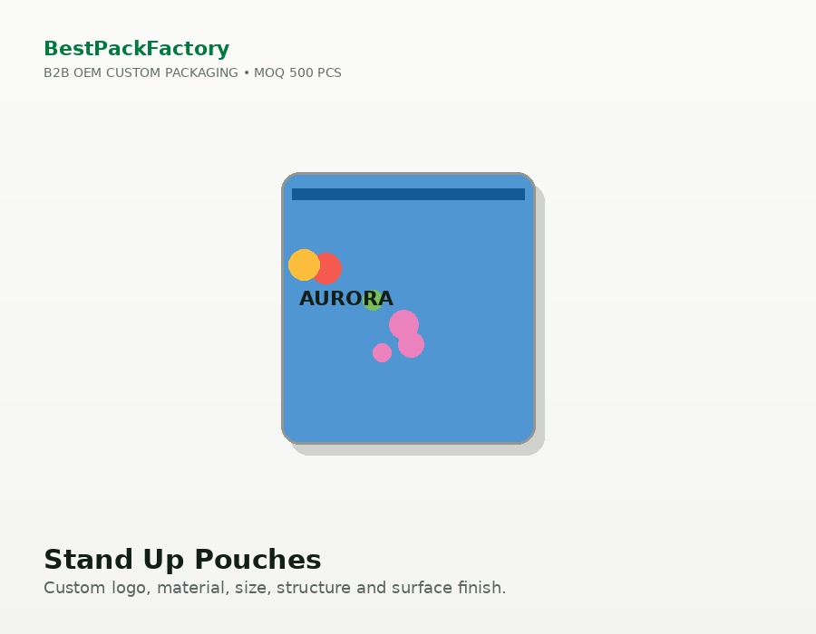 Stand Up Pouches manufacturer MOQ 500 PCS
