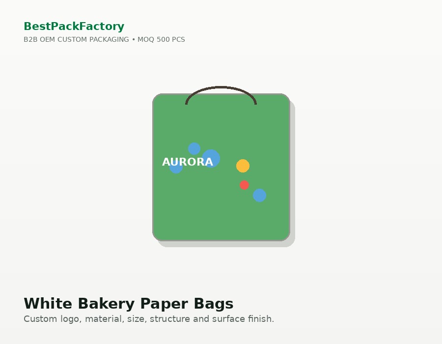 White Bakery Paper Bags manufacturer MOQ 500 PCS